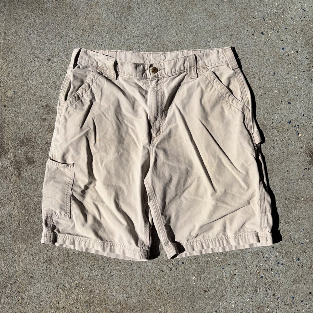 Carhartt B147 TAN Mens 36 Original Fit Canvas Carpenter Work Shorts Tan Khaki